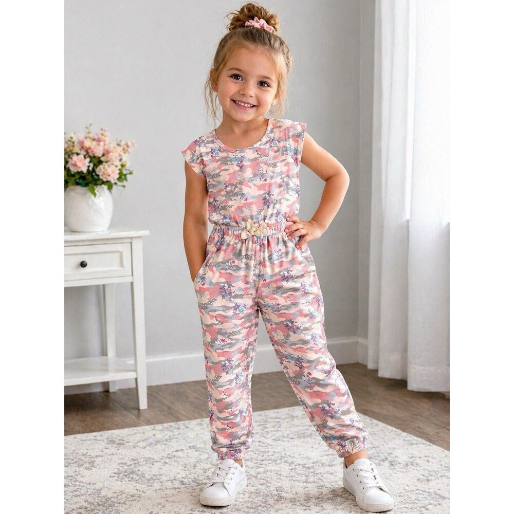 Dot Dot Smile Romper 3/4 Pink Camo